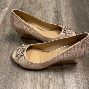 Rose gold special occasion wedge